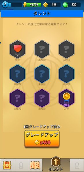 アーチャー伝説のタレント解放