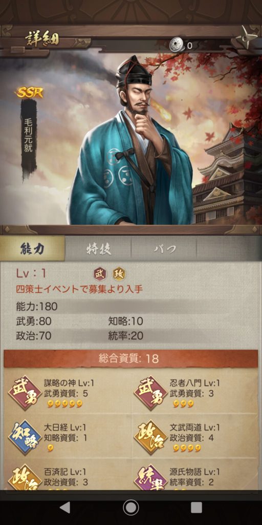 ナリセン　毛利元就