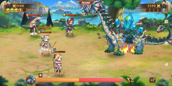 ドラゴン&ガールズの1-12の戦闘画面