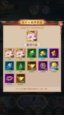 少女廻戦ガチャ排出内訳