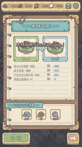 最強でんでん バックヤード施設のレベル上げ