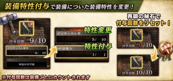 BDBL強化育成「装備特性付与1」