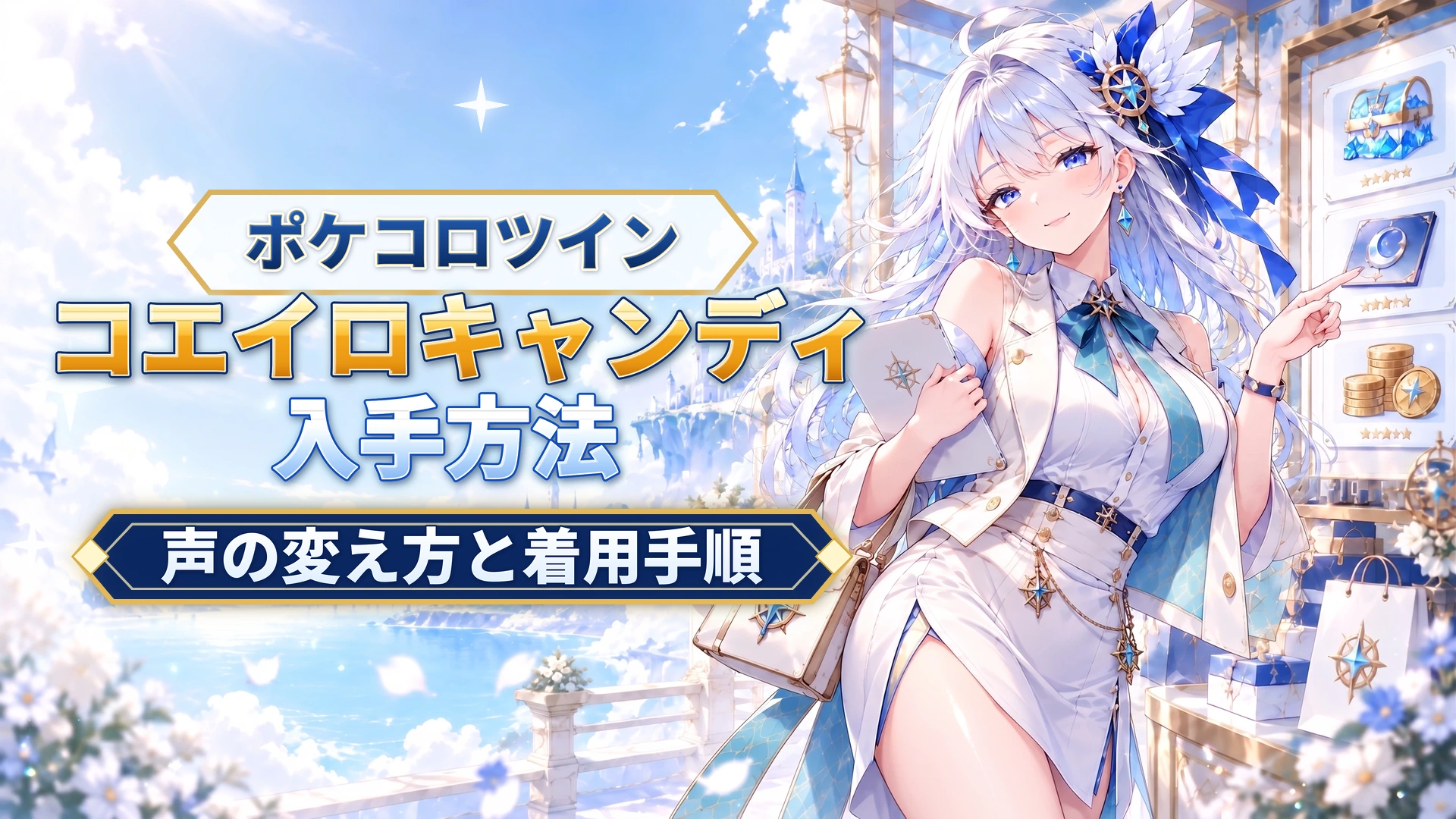 ポケコロツインのコエイロキャンディの入手方法｜声の変え方と着用手順
